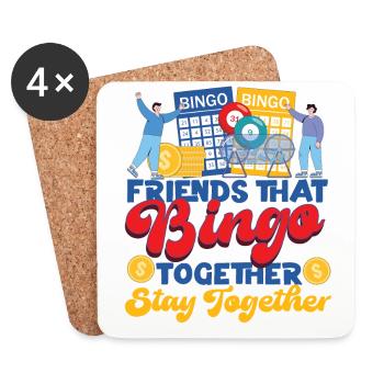 Amis joueurs de bingo Copains - Dessous de verre (lot de 4) - blanc - Devant