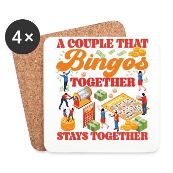 Bingo Player Couple Girlfriend - Untersetzer (4er-Set) - Weiß - Vorne