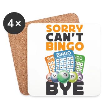 Joueur de bingo désolé ne peut pas bingo bye - Dessous de verre (lot de 4) - blanc - Devant