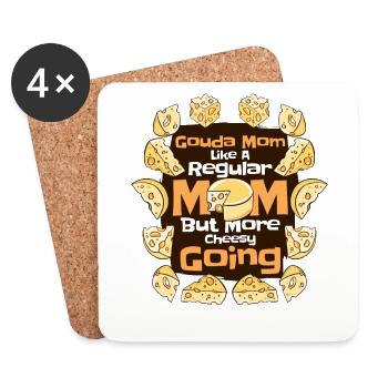 Gouda Mom More Cheesy Going Queso Cheesemonger - Coasters (set of 4) - white - Front