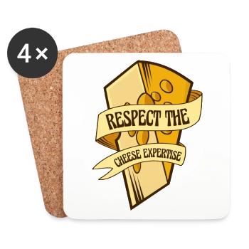 Respectez le savoir-faire fromager - Dessous de verre (lot de 4) - blanc - Devant