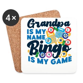 Bingo Player Grandpa Grandpa Is My - Coasters (set of 4) - white - Front