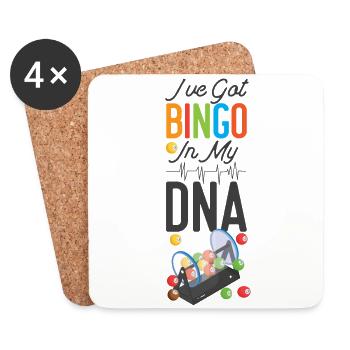 Joueur de bingo, j’ai du bingo dans mon - Dessous de verre (lot de 4) - blanc - Devant