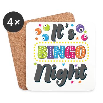 Joueur de bingo C’est soirée bingo - Dessous de verre (lot de 4) - blanc - Devant