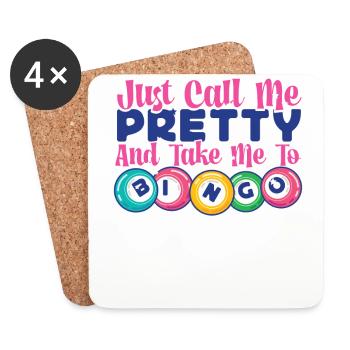 Fille de joueur de bingo Appelez-moi - Dessous de verre (lot de 4) - blanc - Devant