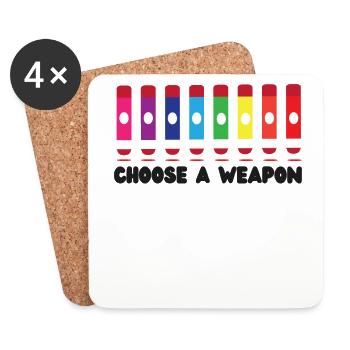 Bingo Player Choose A Weapon - Untersetzer (4er-Set) - Weiß - Vorne