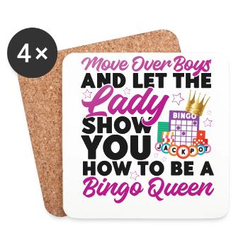 Joueur de bingo fille femme se déplacer - Dessous de verre (lot de 4) - blanc - Devant