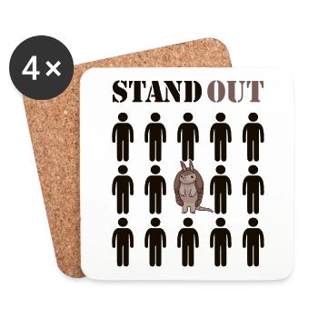 Stand Out Pink Fairy Cingulata Chlamyphoridae - Coasters (set of 4) - white - Front