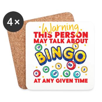 Joueur de bingo avertissant cette personne - Dessous de verre (lot de 4) - blanc - Devant