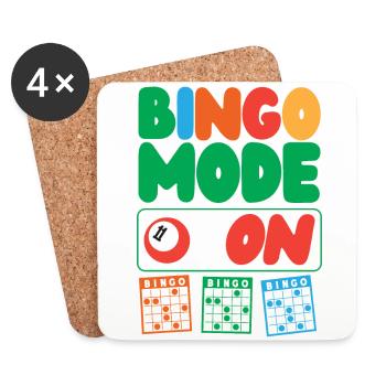 Joueur de bingo Mode bingo activé - Dessous de verre (lot de 4) - blanc - Devant