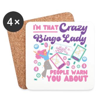 Joueur de bingo Je suis ce fou de bingo - Dessous de verre (lot de 4) - blanc - Devant