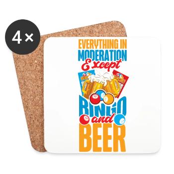Joueur de bingo bière tout ce qu’il y a dedans - Dessous de verre (lot de 4) - blanc - Devant