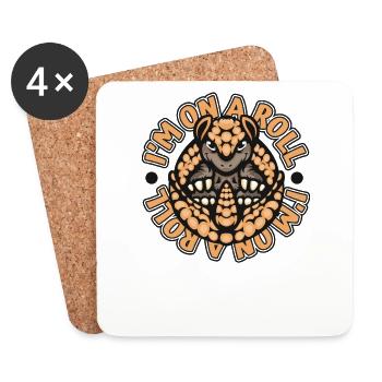 I'm On A Roll Pink Fairy Chlamyphoridae Cingulata - Coasters (set of 4) - white - Front