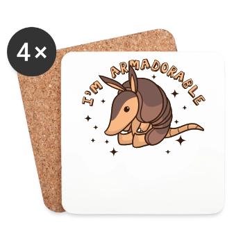 I'm Armodorable Pink Fairy Cingulata Lover - Coasters (set of 4) - white - Front