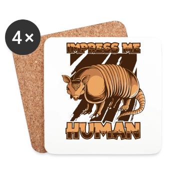 Impress Me Human Pink Fairy Cingulata Lover - Coasters (set of 4) - white - Front