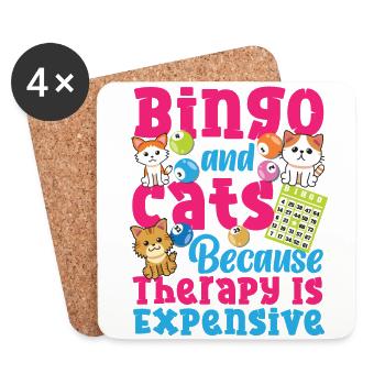 Bingo Player Cat Bingo And Cats - Coasters (set of 4) - white - Front