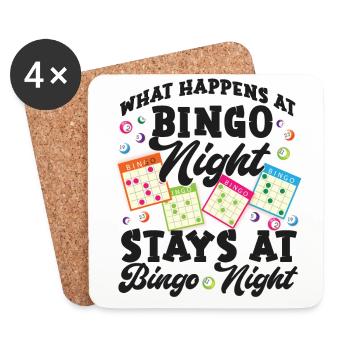 Joueur de bingo Que se passe-t-il au bingo ? - Dessous de verre (lot de 4) - blanc - Devant