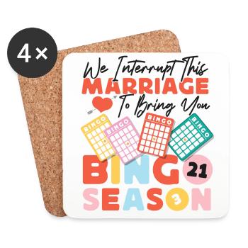 Bingo Player Husband Wife Marriage - Untersetzer (4er-Set) - Weiß - Vorne