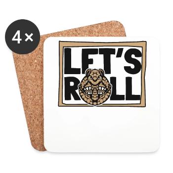 Let's Roll Pink Fairy Cingulata Chlamyphoridae - Coasters (set of 4) - white - Front