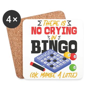 Joueur de bingo il n’y a pas de pleurs - Dessous de verre (lot de 4) - blanc - Devant