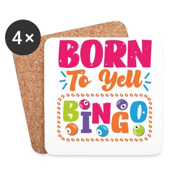 Bingo Player Born To Yell Bingo - Coasters (set of 4) - white - Front