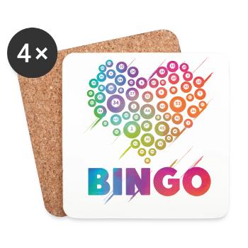 Bingo Player Heart Bingo - Dessous de verre (lot de 4) - blanc - Devant