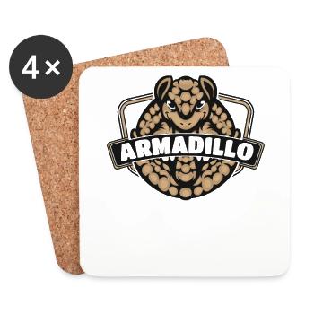 Armadillo Pink Fairy Cingulata Chlamyphoridae - Coasters (set of 4) - white - Front