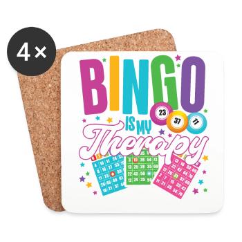 Bingo Player Bingo est ma thérapie - Dessous de verre (lot de 4) - blanc - Devant