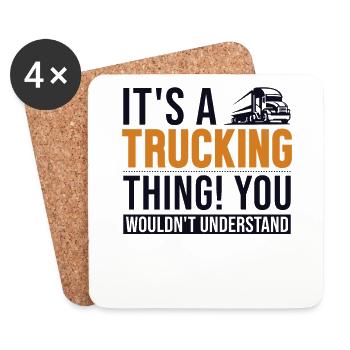 Es ist eine Trucking-Sache Trucker-Legenden Truckie - Untersetzer (4er-Set) - Weiß - Vorne