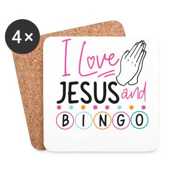 Bingo Player Jesus Faith Christian - Untersetzer (4er-Set) - Weiß - Vorne