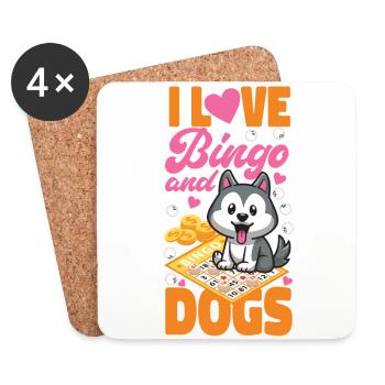 Bingo Joueur Chien J’Aime Bingo Et - Dessous de verre (lot de 4) - blanc - Devant