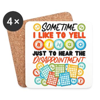Bingo Player Sometimes I Like To - Coasters (set of 4) - white - Front
