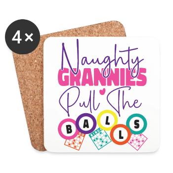 Joueur de bingo Mamie coquine - Dessous de verre (lot de 4) - blanc - Devant