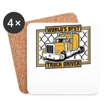 Der beste Lkw-Fahrer der Welt Trucker-Legenden-Liebhaber - Untersetzer (4er-Set) - Weiß - Vorne