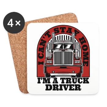 Je ne peux pas rester à la maison Trucker Truckie Legends Lover - Dessous de verre (lot de 4) - blanc - Devant