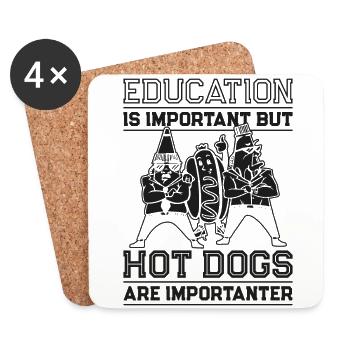 Hot Dog Adult Education Is - Untersetzer (4er-Set) - Weiß - Vorne