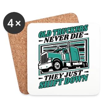 Old Truckers Never Die Trucker Legends Truckie - Coasters (set of 4) - white - Front