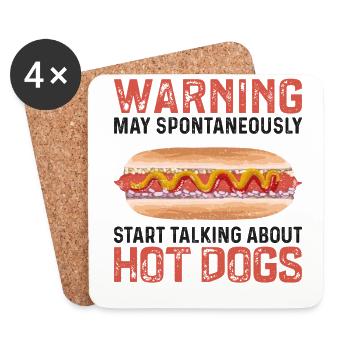 Hot Dog Adult Warning May - Untersetzer (4er-Set) - Weiß - Vorne