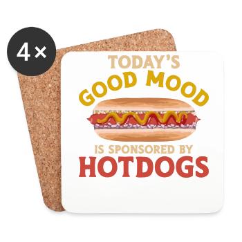 Hot Dog Adult Today's Good Mood Is - Coasters (set of 4) - white - Front