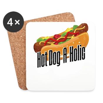 Hot Dog Adult Hot Dog-A-Holic - Coasters (set of 4) - white - Front