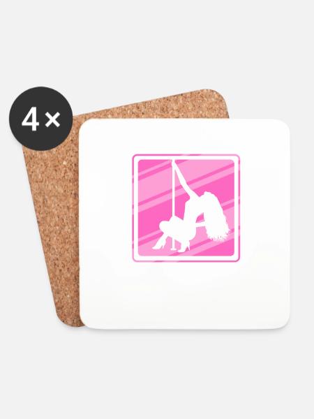 Pole Dance Dancer, Pole Dancing, Pole Dancing - Coasters (set of 4) - white