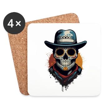 Dia De Muertos Sugar Skull Mexico Holiday - Coasters (set of 4) - white - Front
