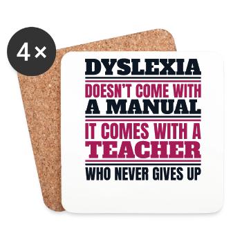 La dyslexie ne s’accompagne pas d’une apraxie manuelle - Dessous de verre (lot de 4) - blanc - Devant