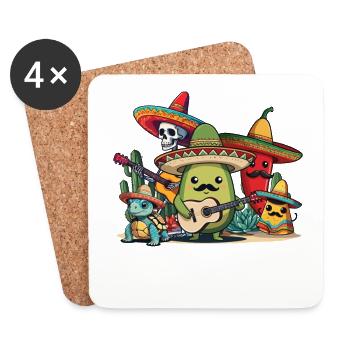 Funny Fiesta Squad Style Vacances Mexicaines - Dessous de verre (lot de 4) - blanc - Devant