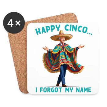 Funny Confused President Mexican Humor - Coasters (set of 4) - white - Front