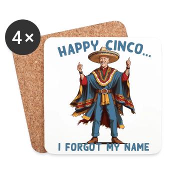Funny confused president Mexican holiday - Coasters (set of 4) - white - Front