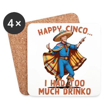 Funny confused president Mexican holiday - Coasters (set of 4) - white - Front