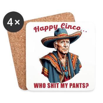 Funny confused president Mexican holiday - Coasters (set of 4) - white - Front