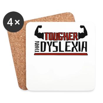 Plus dur que la dyslexie Apraxie Thérapeute de la dyslexie - Dessous de verre (lot de 4) - blanc - Devant