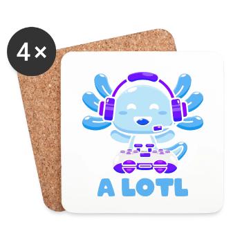 Gaming, Axolotl, Gaming, Video Game, Unicorn Gamer - Coasters (set of 4) - white - Front